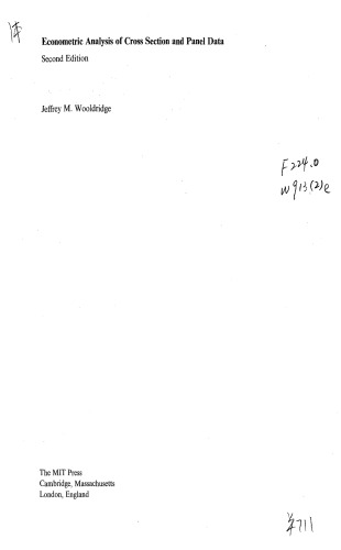 ﻿تجزیه و تحلیل اقتصادسنجی داده های مقطعی و صفحه ای ، چاپ دوم