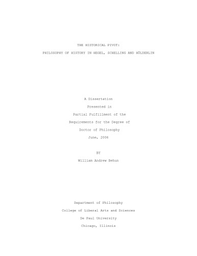 محور تاریخی: فلسفه تاریخ در هگل، شلینگ و هولدرلین