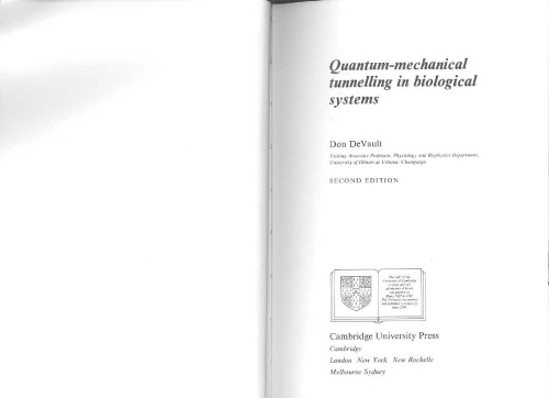 ﻿تونل سازی مکانیکی کوانتومی در سیستم های بیولوژیکی (بیوفیزیک IUPAB)