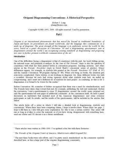 ﻿کنوانسیون نمودارسازی اوریگامی - دیدگاه تاریخی