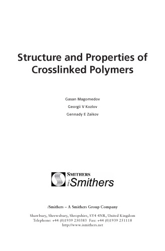 ﻿ساختار و خواص پلیمرهای متقاطع