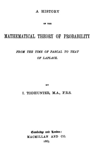 تاریخچه تئوری ریاضی احتمال از زمان پاسكال تا لاپلاس