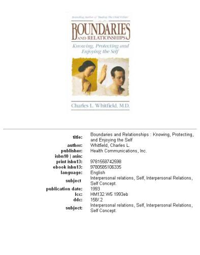 ﻿مرزها و روابط: شناخت، محافظت و لذت بردن از خود