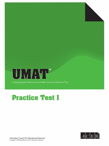 ﻿UMAT: آزمون عملی 1 (آزمون پذیرش در مقطع کارشناسی پزشکی و علوم بهداشتی)