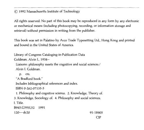 ﻿پیوندها: فلسفه با علوم شناختی و اجتماعی ملاقات می کند (کتاب های برادفورد)