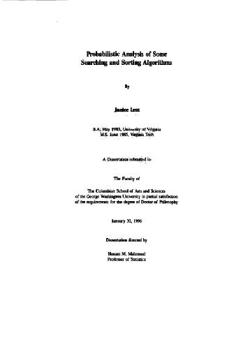 ﻿تجزیه و تحلیل احتمالی برخی از الگوریتم های جستجو و مرتب سازی