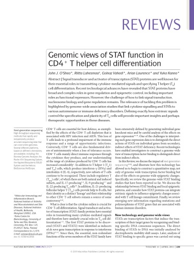 ﻿Nature Reviews Immunology 11, 231 (آوریل 2011)