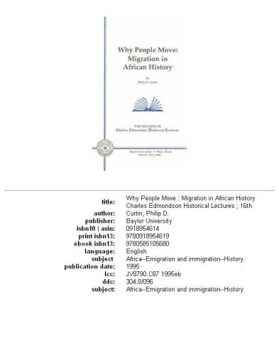 ﻿چرا مردم حرکت می کنند: مهاجرت در تاریخ آفریقا