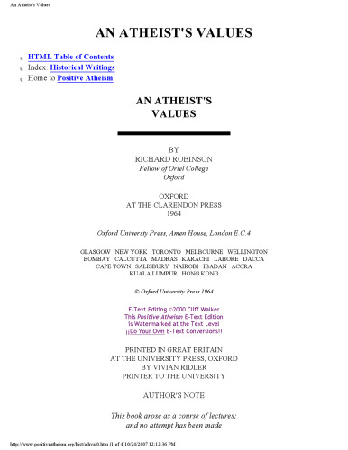 ﻿ارزش های یک آتئیست