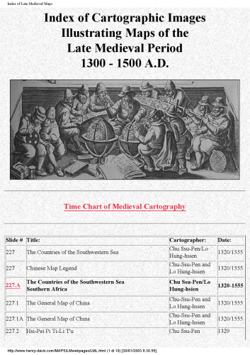 فهرست تصاویر نقشه کشی نقشه های قرون وسطی 1300 - 1500 AD A.