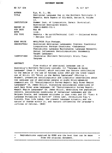 ﻿استفاده از زبان بومی در قلمرو شمالی: 5 گزارش (مقاله کار SIL-AAB)