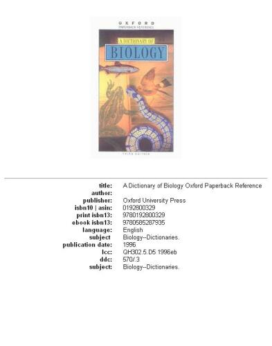 فرهنگ لغت زیست شناسی