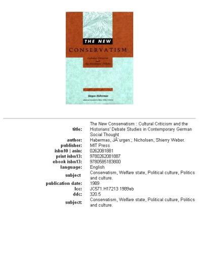 محافظه کاری جدید: نقد فرهنگی و بحث مورخان