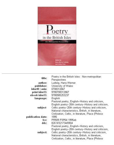 ﻿شعر در جزایر بریتانیا: دیدگاه های غیر متروپولیتن