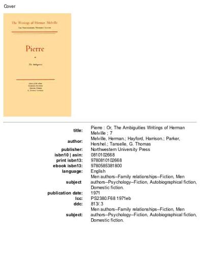 پیر ، یا ابهامات: جلد هفت (ملویل)
