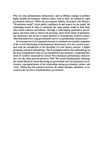﻿بقای دولت در دموکراسی های پارلمانی