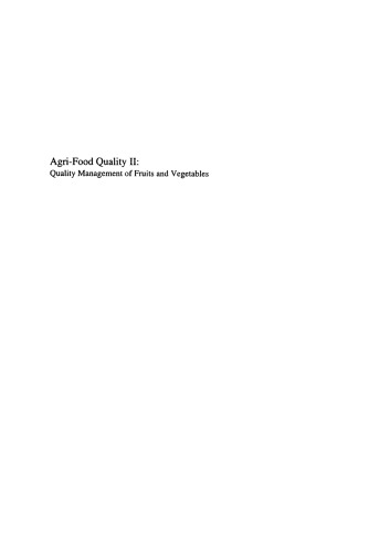 ﻿AGRI-FOOD QUALITY II (انتشارات ویژه)