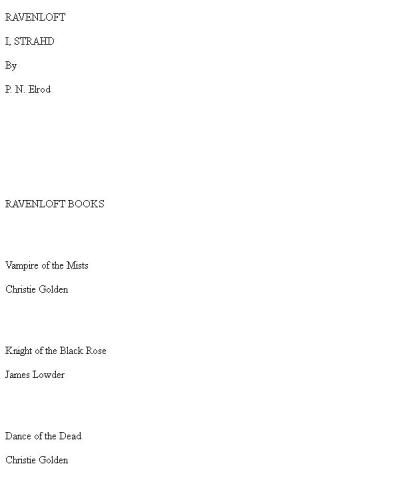 I، Strahd: خاطرات یک خون آشام