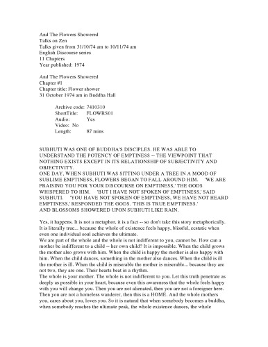 ﻿و گلها در مورد ذن گفتمان می باریدند