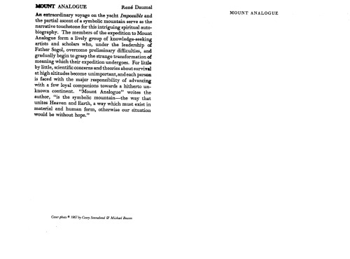 Mount Analogue: رمانی از ماجراهای غیر اقلیدسی به معنای معتبر در کوهنوردی