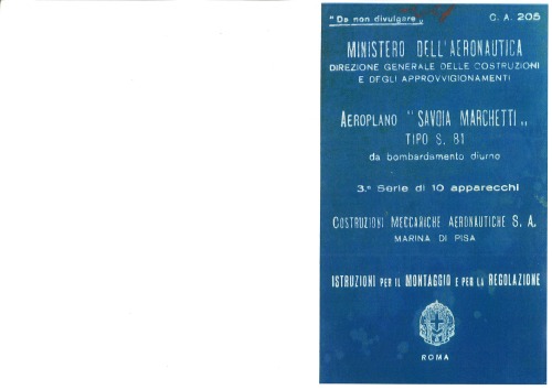 ﻿راهنمای نگهداری هواپیما Savoia Marchetti S.81 CMA - 1936