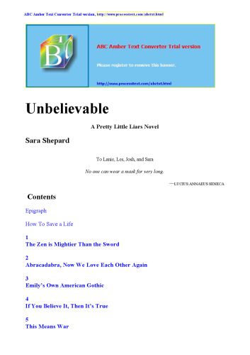 ﻿باور نکردنی (دروغگوهای کوچک زیبا شماره 4)