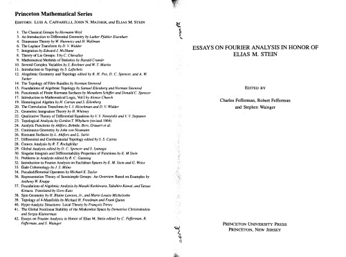 مقاله در مورد تجزیه و تحلیل فوریه به افتخار الیاس M. استاین