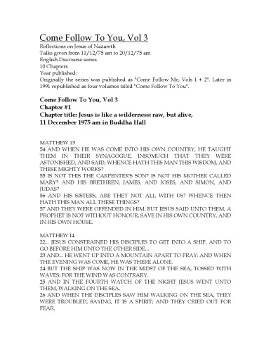﻿Come Follow Me، Vol. III: صحبت در مورد سخنان عیسی