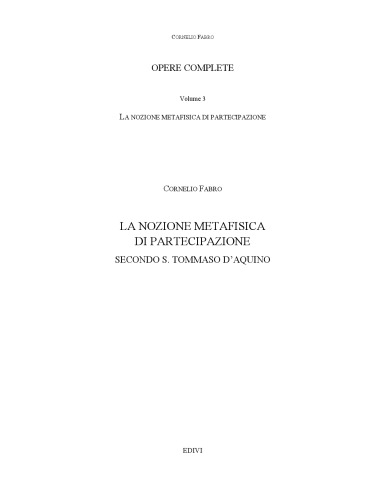 حجم کار کامل 3 - مفهوم متافیزیکی مشارکت - بر اساس سنت توماس آکویناس