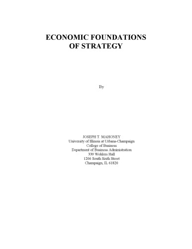 ﻿مبانی اقتصادی استراتژی (نسخه پیش نویس)