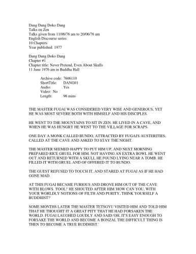 ﻿Dang Dang Doko Dang: باگوان شری راجنیش درباره ذن صحبت می کند