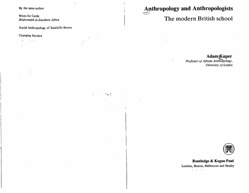 مردم شناسی و انسان شناسان: مکتب مدرن انگلیس