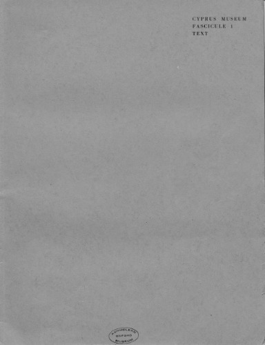 Corpus vasorum antiquorum: موزه قبرس i (قبرس 1)