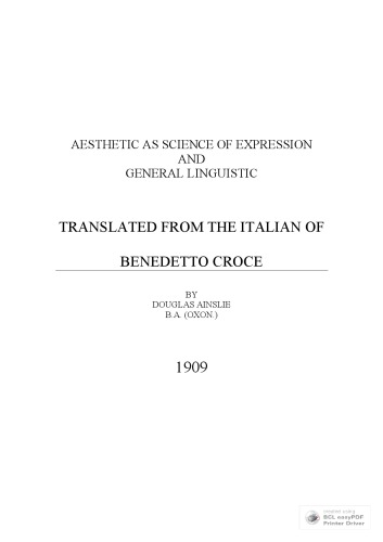 ﻿زیبایی شناسی به عنوان علم بیان و زبان شناسی عمومی