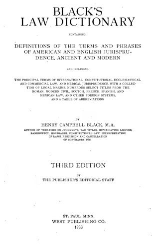 ﻿فرهنگ لغت قانون سیاه ، چاپ سوم