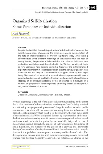 خود تحقق سازمان یافته؛ برخی از پارادوکسهای فردیت