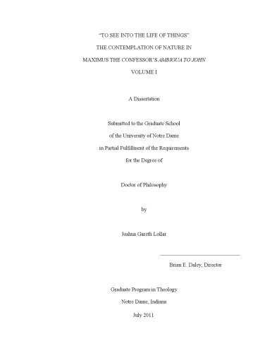 تأمل در طبیعت در ماکسیموس اعتراف کننده