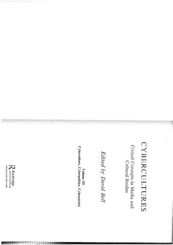 ﻿فرهنگ های سایبری: مفاهیم انتقادی در مطالعات رسانه ای و فرهنگی جلد. 3