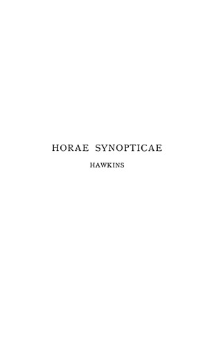 ﻿Horae synopticae. مشارکت در مطالعه مسئله سینوپتیک ویرایش دوم، اصلاح شده و تکمیل شده