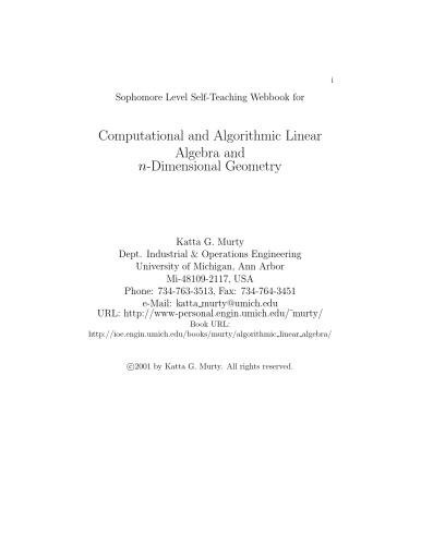 جبر خطی محاسباتی و الگوریتمی و هندسه n بعدی