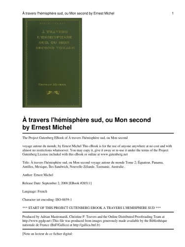 در سراسر نیمکره جنوبی یا سفر دوم من در سراسر جهان