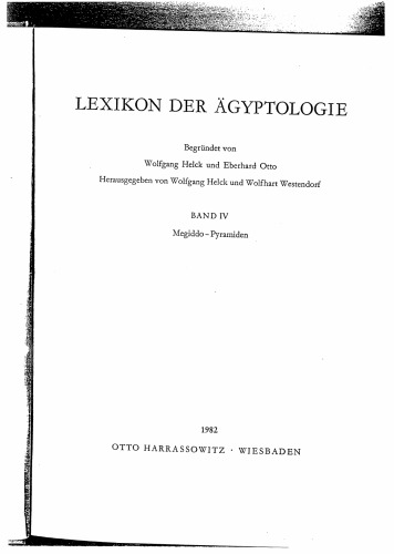 Lexikon der Ägyptologie: گروه IV: Megiddo - Pyramiden