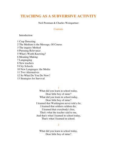 آموزش به عنوان یک فعالیت برانداز