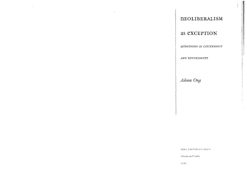﻿نولیبرالیسم به عنوان یک استثنا: جهش در شهروندی و حاکمیت
