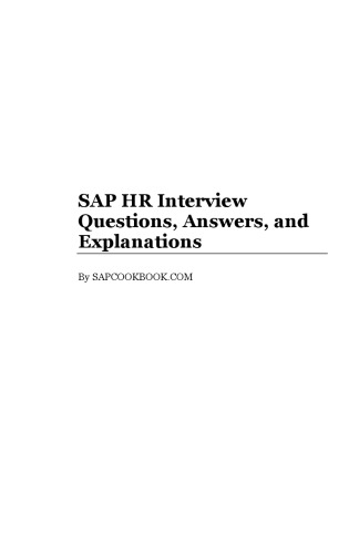 سوالات، پاسخ ها و توضیحات مصاحبه HR MySAP: SAP HR Certification Review