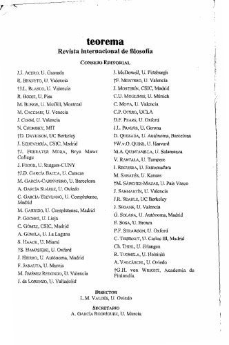 ﻿Teorema: Revista Internacional de Filosofia - McDowell Special Issue جلد XXV/1