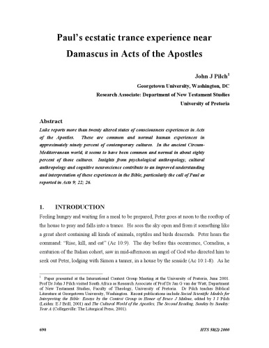 ﻿تجربه خلسه خلسه‌آمیز پولس در نزدیکی دمشق در اعمال رسولان