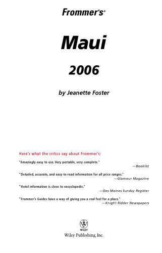 ﻿Frommer's Maui 2006 (Frommer's Complete)