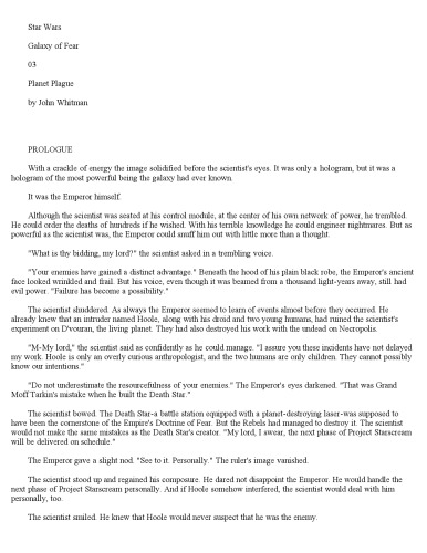 سیاره طاعون (جنگ ستارگان: کهکشان ترس ، کتاب 3)