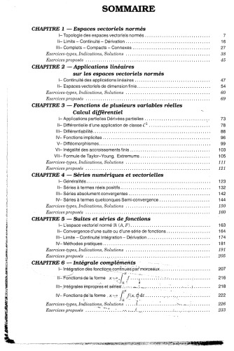 دقت ریاضیات، دوره 3: تحلیل و هندسه، Prépas MP SI - سال اول